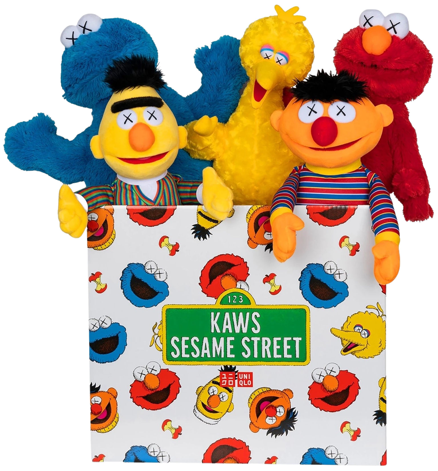 KAWS - Sesame Street Uniqlo Plush Toy Complete Box Set (2018